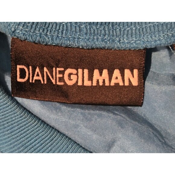 100% Silk Diane Gilman T-Shirt Blue Luxury Basic Pocket Tee Women’s Medium - Picture 6 of 8